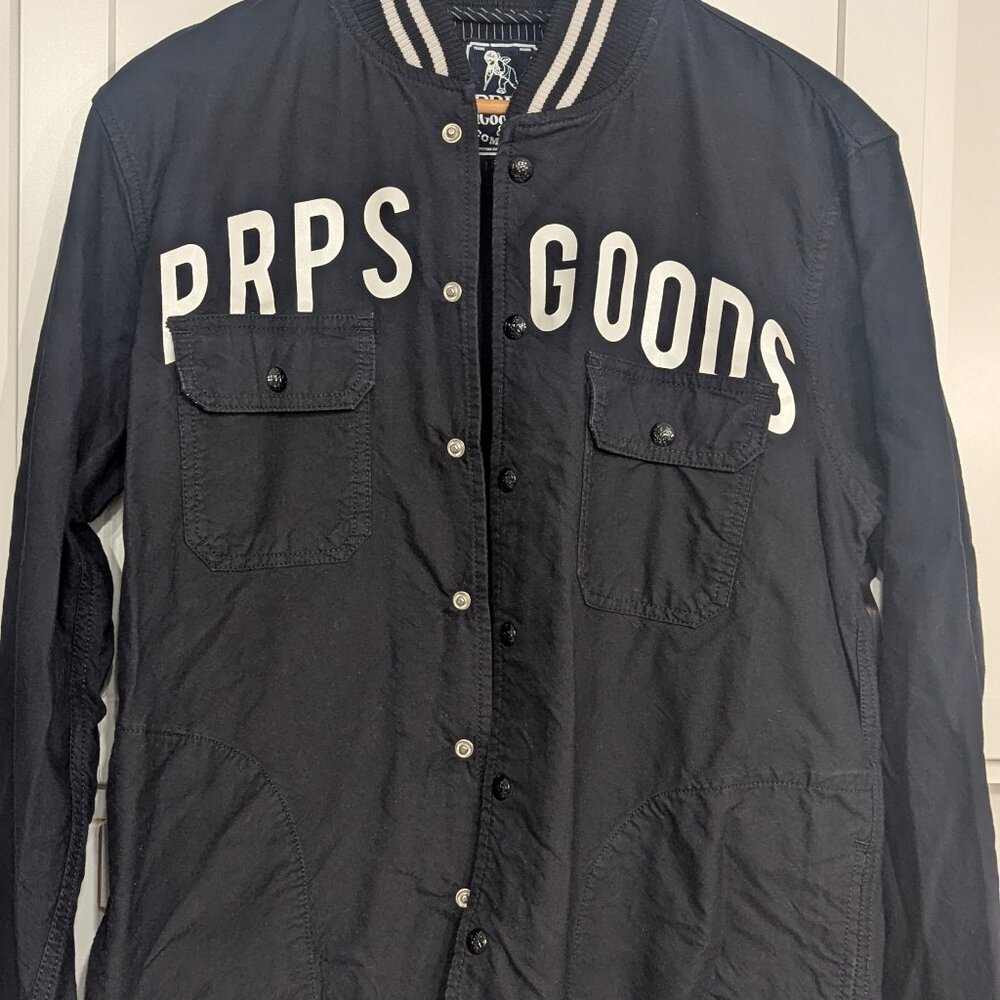 Mens PRPS Goods Pintle Black Shacket XL Japanese Denim Jacket Shirt Streetwear